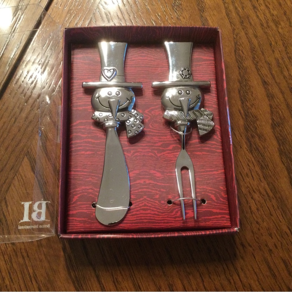 Boston International Snowman 2 piece Fork & Spreader